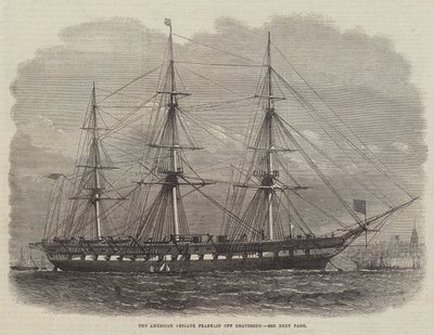 The American Frigate Franklin off Gravesend by Edwin Weedon